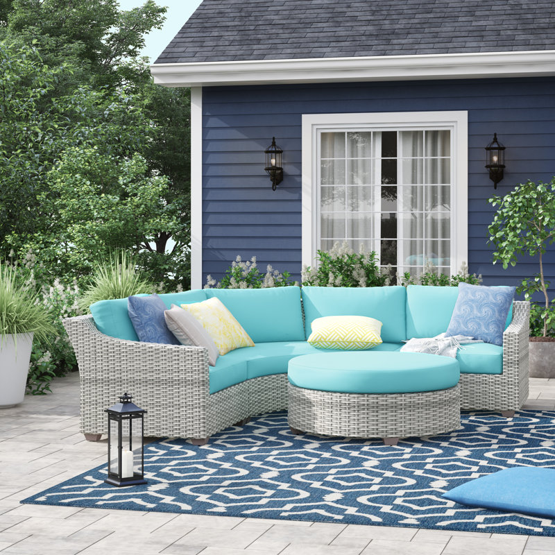 Sol 72 Outdoor Falmouth 4 Piece Sectional Seating Group with Cushions